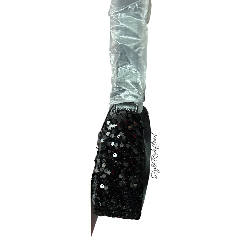 NWT $60msrp Nicole Miller Black Sequin Shoulder Bag - Picture 6 of 7